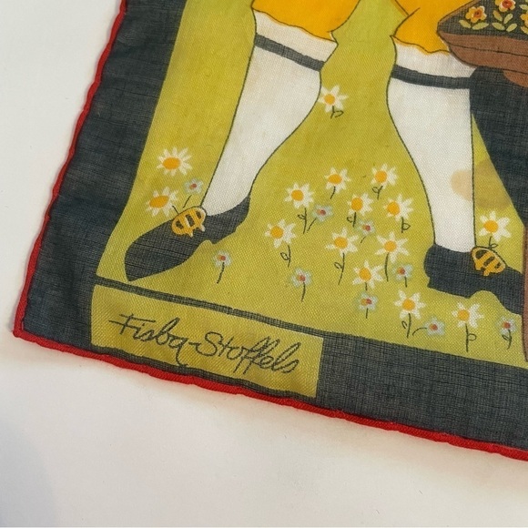 Vintage Fisba Stoffels Musical Trio 10.5” Scarf Handkerchief - Picture 4 of 4